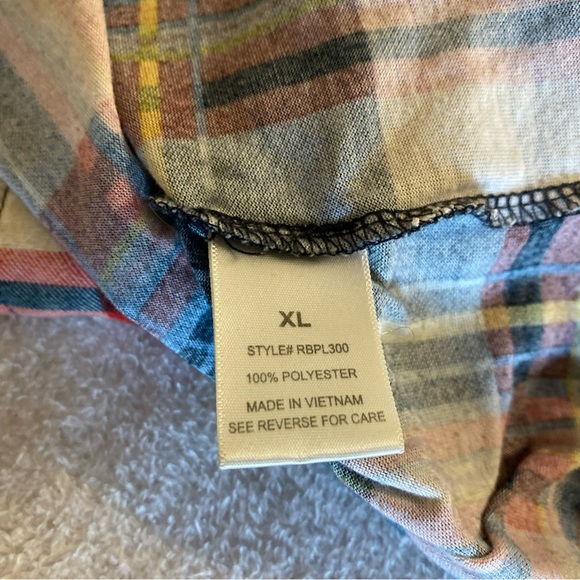 R N B Women XL Button Down Shirt Plaid Tartan Pockets Long Sleeve Casual Party - Picture 10 of 13